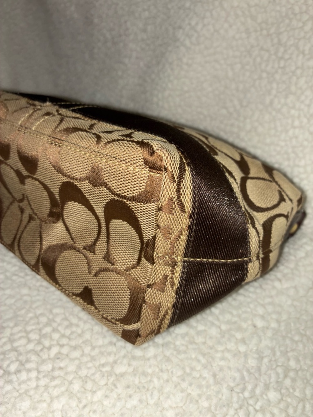 Vintage Coach LO668-40024 Brown Jacquard Signature Monogram Mini Shoulder Bag - Picture 5 of 12